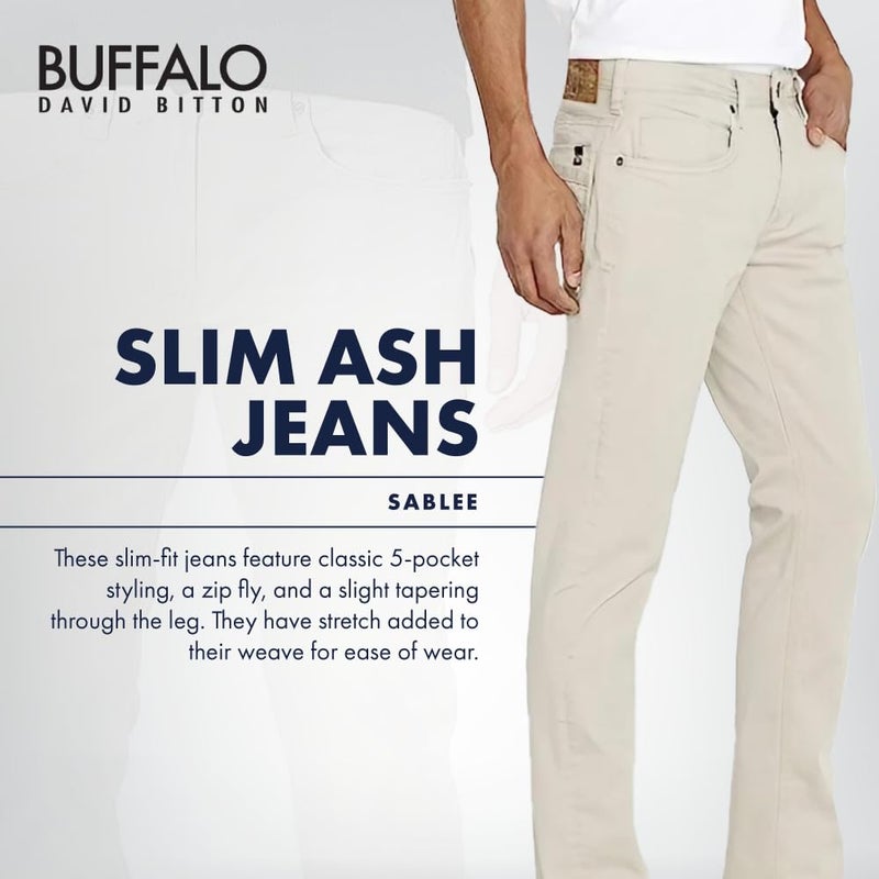 Buffalo David Bitton Men's Slim Ash Jeans, SABLEE, 34W x 30L - Image 3
